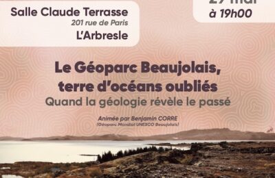 Conférence :  Le Géoparc Beaujolais, terre d&rsquo;océans oubliés Quand la géologie révèle le passé